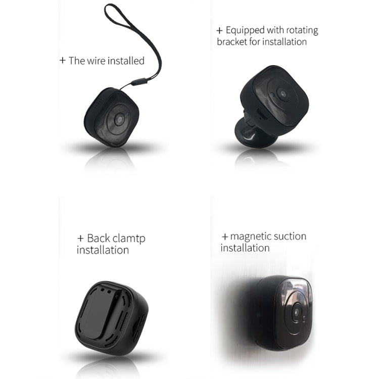 H9 Mini HD 1280 x 720P 120 Degree Wide Angle Wearable Smart Wireless WiFi Surveillance Camera, H9 Black