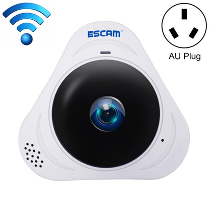 ESCAM Q8 960P 360 Degrees Fisheye Lens 1.3MP WiFi IP Camera, Support Motion Detection / Night Vision, IR Distance: 5-10m, AU Plug, Q8 UK Plug, Q8 US Plug, Q8  AU Plug, Q8 EU Plug
