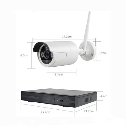 4CH HD 720P 1.0 Mega Pixel 2.4GHz WiFi IP Bullet Camera + NVR Kit, 4CH 720P