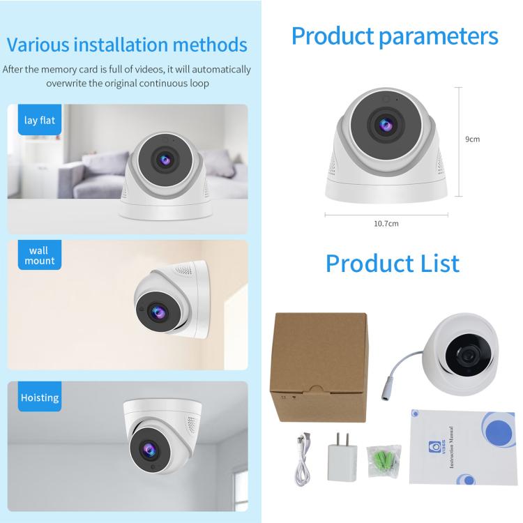 A5 Smart Conch WiFi Camera 1080P HD Night Vision IP Camera, A5 (US Plug), A5 (UK Plug), A5 (AU Plug), A5 (EU Plug)