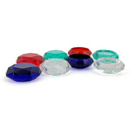 2 PCS Diamond Texture Games Grip Caps for PS5, Clear White, Green, Blue, Red
