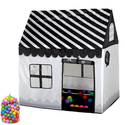 Household Children Printing Play Tent Small Game House, with 50 Ocean Balls, with 50 Ocean Balls (Green), with 50 Ocean Balls (Light Pink), with 50 Ocean Balls (Black White), with 50 Ocean Balls (Pink)