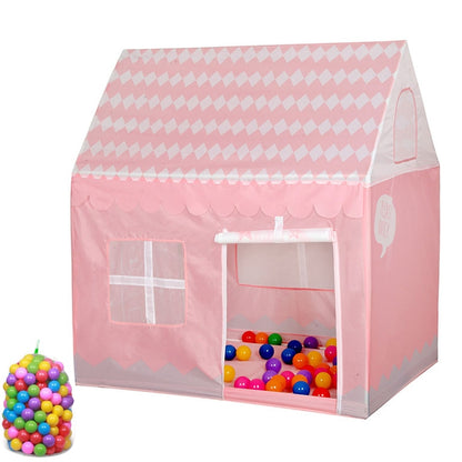 Household Children Printing Play Tent Small Game House, with 50 Ocean Balls, with 50 Ocean Balls (Green), with 50 Ocean Balls (Light Pink), with 50 Ocean Balls (Black White), with 50 Ocean Balls (Pink)