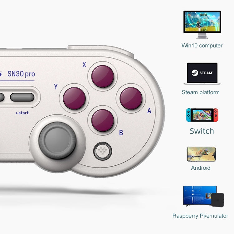 8BitDo SN30 Pro Bluetooth Gamepad Hall Version for Switch / Steam / PC / Android, SN30 Pro(White)