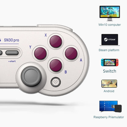 8BitDo SN30 Pro Bluetooth Gamepad Hall Version for Switch / Steam / PC / Android, SN30 Pro(White)