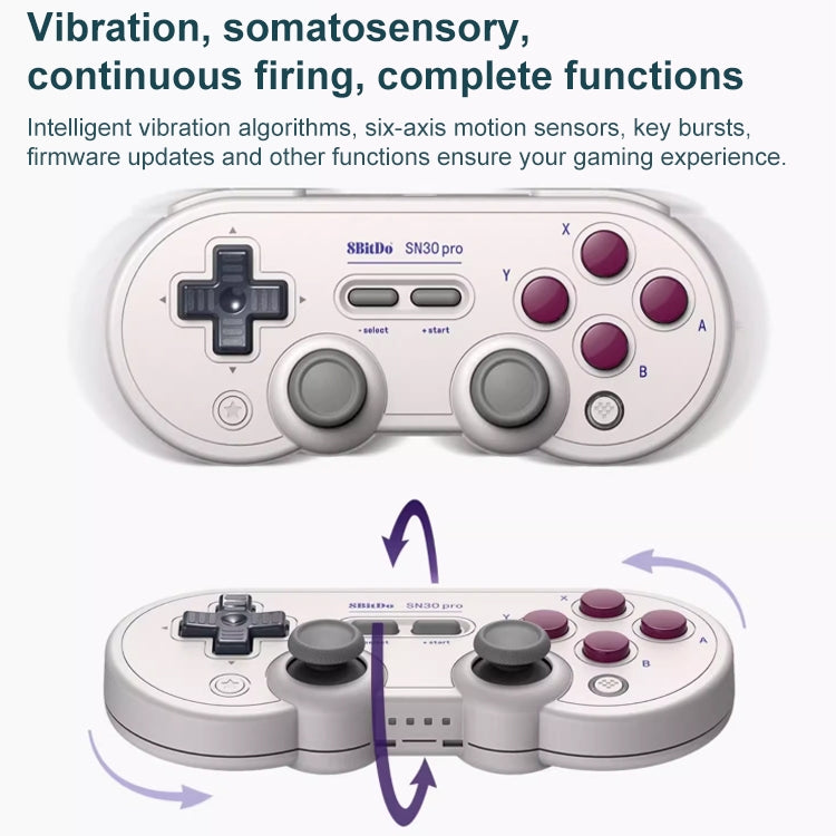 8BitDo SN30 Pro Bluetooth Gamepad Hall Version for Switch / Steam / PC / Android, SN30 Pro(White)