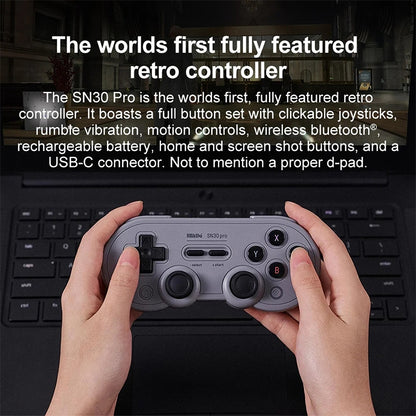 八位堂 SN30 Pro 蓝牙游戏手柄霍尔版 适用于Switch / Steam / PC / 安卓（灰色）, SN30 Pro(Grey)
