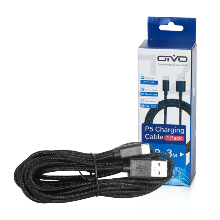 OIVO IV-P5229 3m 1A USB Type-C Charging Data Cable for PS5 / Switch Pro / Xbox Series, IV-P5229