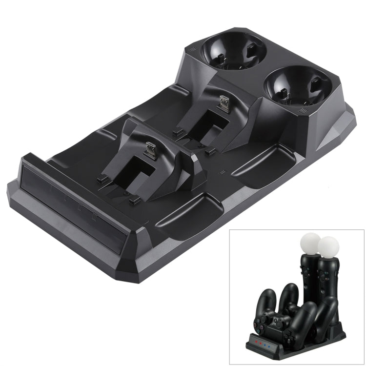 4 in 1 Charger USB Charging Dock Station Stand with LED Indicator for Playstation PS4 Controller & PS Move Controller, For PS4 & PS Move