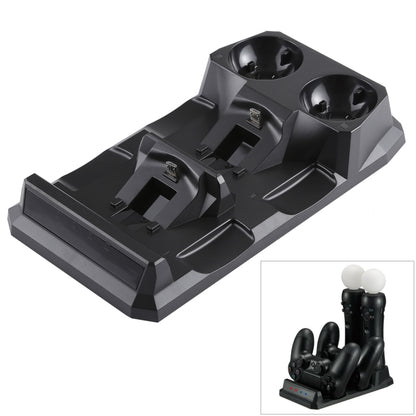 4 in 1 Charger USB Charging Dock Station Stand with LED Indicator for Playstation PS4 Controller & PS Move Controller, For PS4 & PS Move