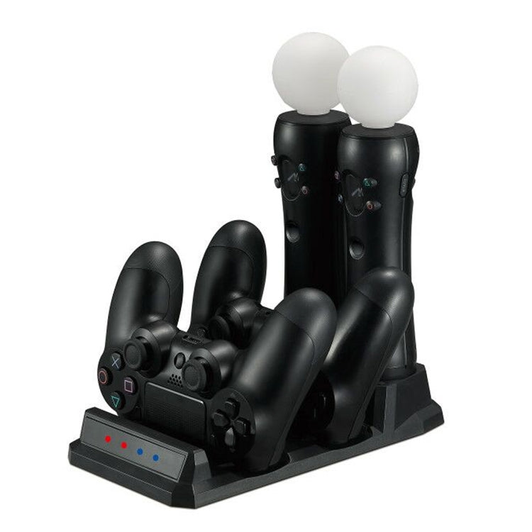 4 in 1 Charger USB Charging Dock Station Stand with LED Indicator for Playstation PS4 Controller & PS Move Controller, For PS4 & PS Move