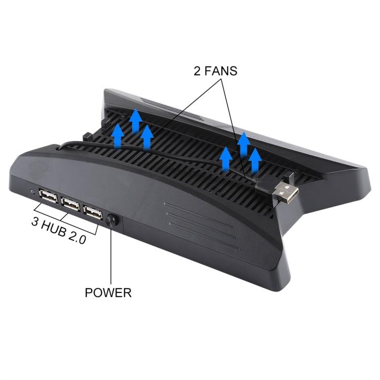 3 in 1 Charger Charging Dock Station Stand + Cooling Fans + 3 USB HUBs for Playstation PS4 Pro, For  PS4 Pro