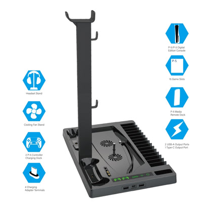 OIVO IV-P5246 Multi-Functional Charging Stand With Cooling Fan For Sony PS5, OIVO IV-P5246