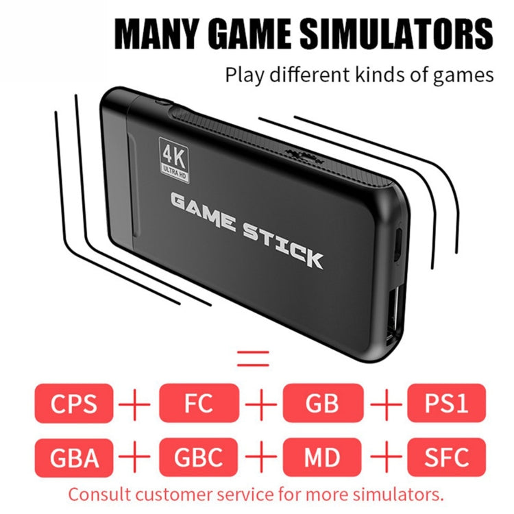PS3000 64GB 4K Retro Game Stick with 2 Wireless Gamepads 10000+ Games Pre-installed, 64GB