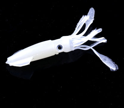 HENGJIA 5 PCS Squids Plastic Soft Baits Artificial Fishing Lures Bionic Fishing Bait, Length: 9 cm, Luminous, Colorful Pipe