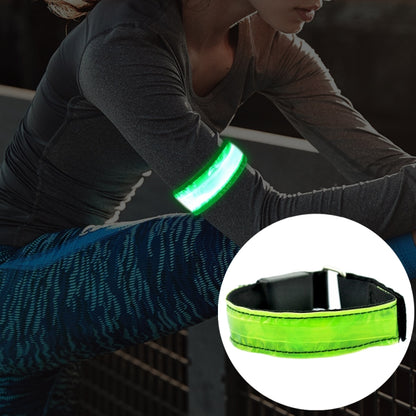 LED Flash Safety Reflective Nylon Light Battery Sports Wrist Belt, Battery Red, Battery Yellow, Battery Green, Battery Blue