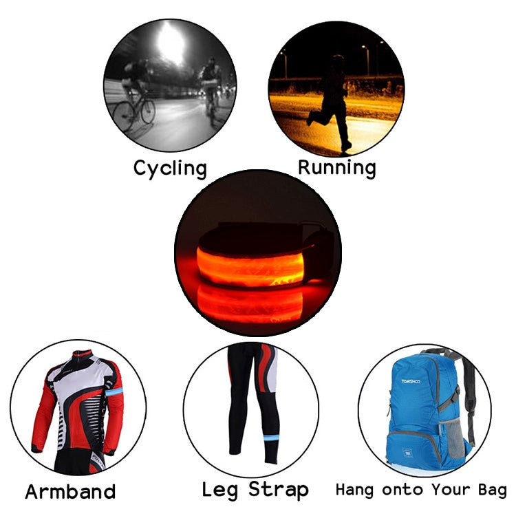 LED Flash Safety Reflective Nylon Light Battery Sports Wrist Belt, Battery Red, Battery Yellow, Battery Green, Battery Blue