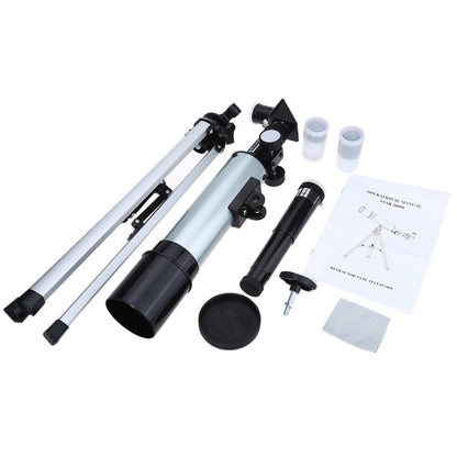 F36050 Portable Professional High Definition High Times Espace Astronomical Telescope Spotting Scope with Aluminum Alloy Tripod(Silver), F36050