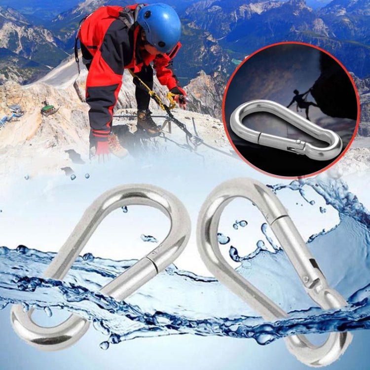 M8 Stainless Steel Carabiner Spring Hook Multi-tool Mountaineering Buckle Lock Camping Hook Rope, Inner Diameter: 7.82mm, M8