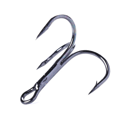 HENGJIA 20 PCS Classic Black High Carbon Steel Fishing Three-jaw Treble Hooks, 10# FH022
