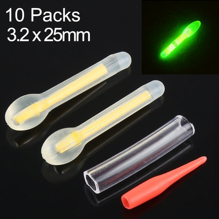 10 Packs OCEAN SUN Bulb Shape Luminous Float Night Fishing Light Stick, Visibility: 25m, Size: 3.0 x 25mm, Bulb Shape, Visibility: 25m
