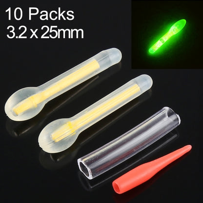 10 Packs OCEAN SUN Bulb Shape Luminous Float Night Fishing Light Stick, Visibility: 25m, Size: 3.0 x 25mm, Bulb Shape, Visibility: 25m