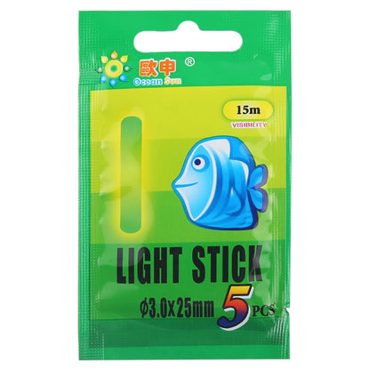 10 Packs OCEAN SUN Luminous Float Night Fishing Light Stick, Visibility: 15m, Size: 3.0 x 25mm, Visibility: 15m(5pcs)