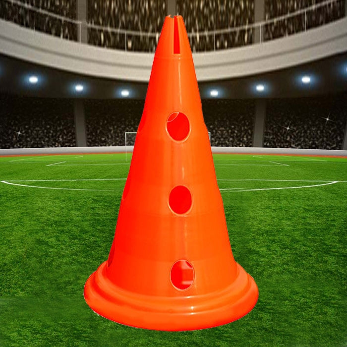 Multi-function Training Perforated Roadblock Round Bottom Sign Barrel, 50 x 30cm Yellow, 50 x 30cm Orange, 50 x 30cm Green, 50 x 30cm Blue, 50 x 30cm Red