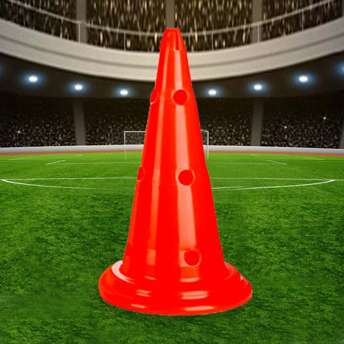 Multi-function Training Perforated Roadblock Round Bottom Sign Barrel, 50 x 30cm Yellow, 50 x 30cm Orange, 50 x 30cm Green, 50 x 30cm Blue, 50 x 30cm Red