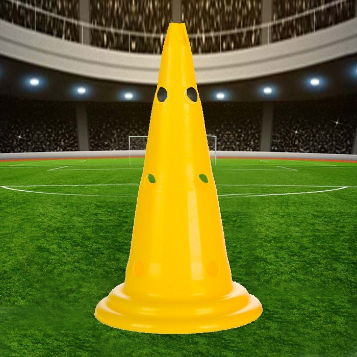Multi-function Training Perforated Roadblock Round Bottom Sign Barrel, 50 x 30cm Yellow, 50 x 30cm Orange, 50 x 30cm Green, 50 x 30cm Blue, 50 x 30cm Red