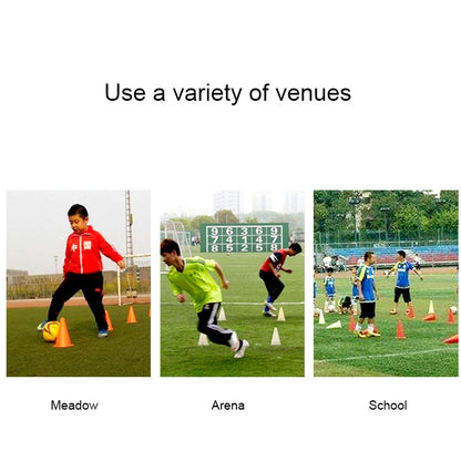 Multi-function Training Perforated Roadblock Round Bottom Sign Barrel, 50 x 30cm Yellow, 50 x 30cm Orange, 50 x 30cm Green, 50 x 30cm Blue, 50 x 30cm Red