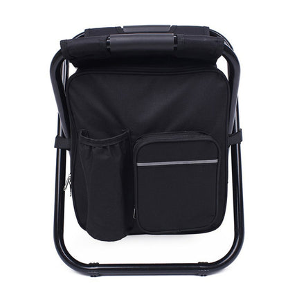 Outdoor Portable Folding Camping Chair Light Fishing Beach Chair Stainless Steel Pipe Folding Chair with Ice Bag, Stainless Steel Folding Chair(Black), Stainless Steel Folding Chair(Green), Stainless Steel Folding Chair(Blue)...