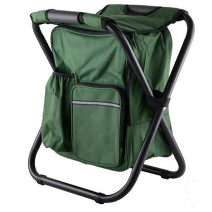 Outdoor Portable Folding Camping Chair Light Fishing Beach Chair Stainless Steel Pipe Folding Chair with Ice Bag, Stainless Steel Folding Chair(Black), Stainless Steel Folding Chair(Green), Stainless Steel Folding Chair(Blue)...