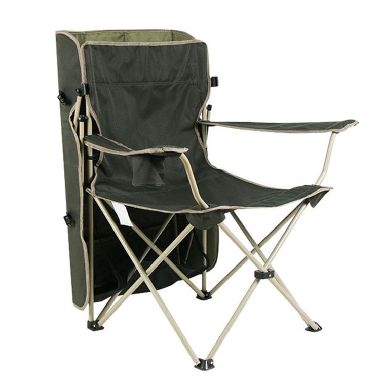 Outdoor Sun Protection Folding Chair Multifunctional Portable Fishing Beach Lounge Chair  With Sunshade Aluminum Folding Chair, Folding Chair(Dark Green)
