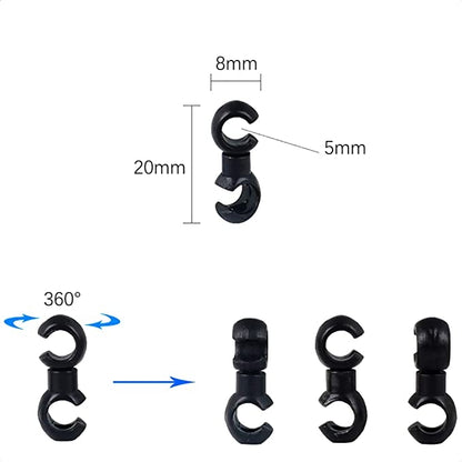 20 PCS ZTTO Bicycle MTB Brake Cable S Style Clips, Random Color Delivery, ZTTO S Bicycle Style Clips