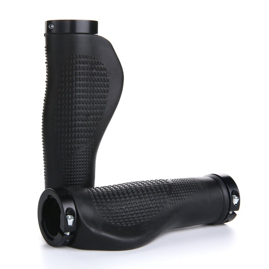 1 Pair AG21 Rubber +  Alloy Lock-Rings Bicycle Flat Handlebar Grip, AG21