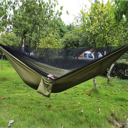 Portable Outdoor Parachute Hammock with Mosquito Nets, Green, Blue, Army Green, Black, Dark Blue + Baby Blue, Pink Blue