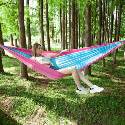 Portable Outdoor Parachute Hammock with Mosquito Nets, Green, Blue, Army Green, Black, Dark Blue + Baby Blue, Pink Blue