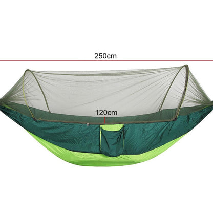 Portable Outdoor Camping Full-automatic Nylon Parachute Hammock with Mosquito Nets, Size : 250 x 120cm, 250x120cm Army Green