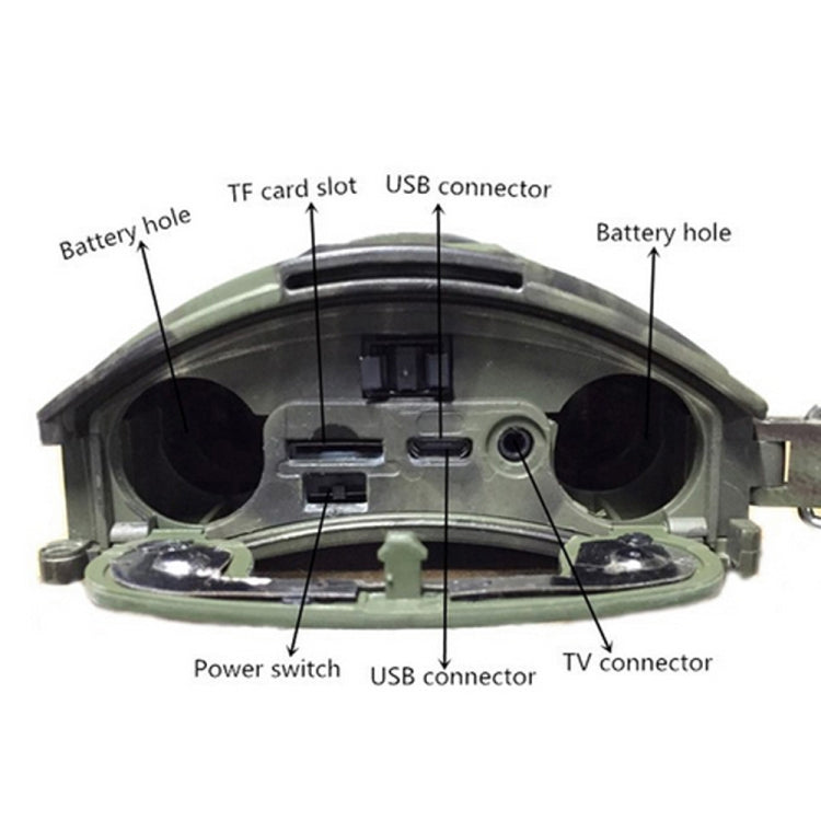 HT-001 1MP IP54 Waterproof IR Night Vision Security Hunting Trail Camera, Novatek96220 Program, 120 Degree Wide Angle, 100 Degree PIR Sensing Angle, HT-001