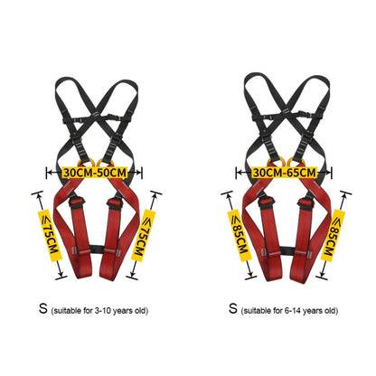 XINDA XDA9516 Outdoor Rock Climbing Polyester High-strength Wire Adjustable Downhill Whole Body Safety Belt Children Size: L, Size: L