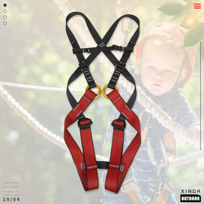 XINDA XDA9516 Outdoor Rock Climbing Polyester High-strength Wire Adjustable Downhill Whole Body Safety Belt Children Size: L, Size: L