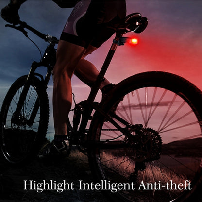 IP65 Waterproof USB Rechargeable Smart COB LED Alarm Bicycle Rear Light Taillight with Remote Control, Control Distance: 1-100m, IP65 Waterproof Taillight