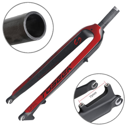 TOSEEK Ultra Light 29 Inch 435mm Mountain Bike Full Carbon Front Fork Straight Head Tube Disc Brake, 29 Inch 435mm