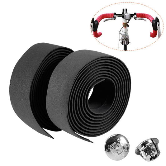 1 Pair Cycling Road Bike Sports Bicycle Cork Handlebar Tape Wrap + 2 Bar Plug, 2m Black, 2m Pink, 2m Green, 2m Blue, 2m Yellow