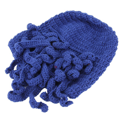 Amurleopard Unisex Barbarian Knit Beanie Octopus Tentacle Cap Winter Warm Face Mask Crochet Hat