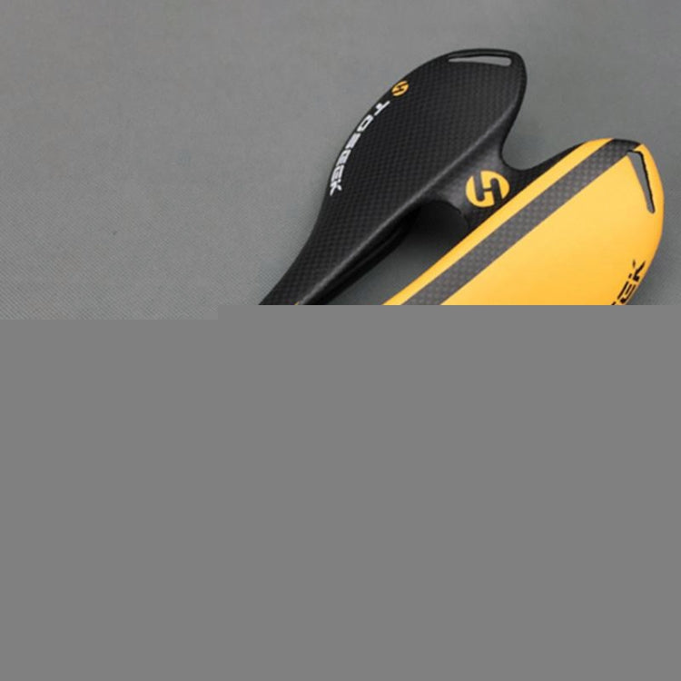 TOSEEK Road Bike Carbon Fiber Seat Bicycle Hollow Seat Saddle, 3K Texture + Extinction, Extinction(Orange), Extinction(Red), Extinction(Yellow)