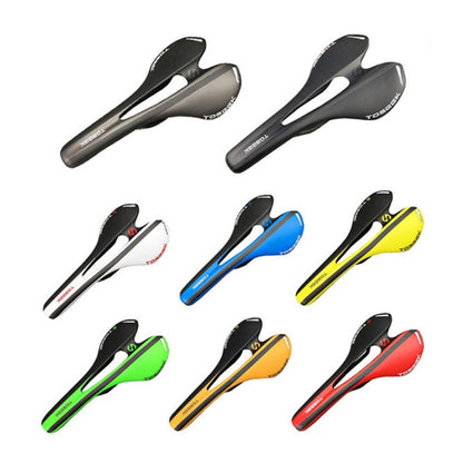 TOSEEK Road Bike Carbon Fiber Seat Bicycle Hollow Seat Saddle, 3K Texture + Extinction, Extinction(Red), Extinction(Yellow), Extinction(Orange)