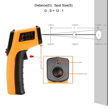GM533 Portable Digital Laser Point Infrared Thermometer, Temperature Range: -50-530 Celsius Degree, GM533