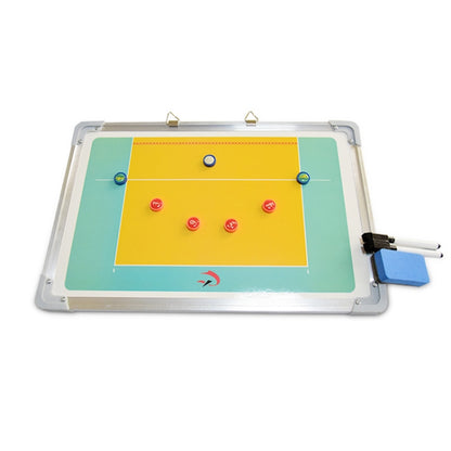 Aluminum Alloy Volleyball Coach Board Plate Handball Coaching Sets Volley Ball Equipment Training Magnetic with Eraser & Pen, Volleyball Coach Board
